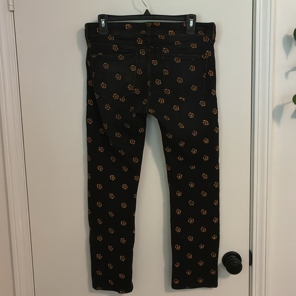 Pilcro and the Letterpress Black Straight-Leg Jeans with Orange Floral Dot Print - Picture 7 of 8
